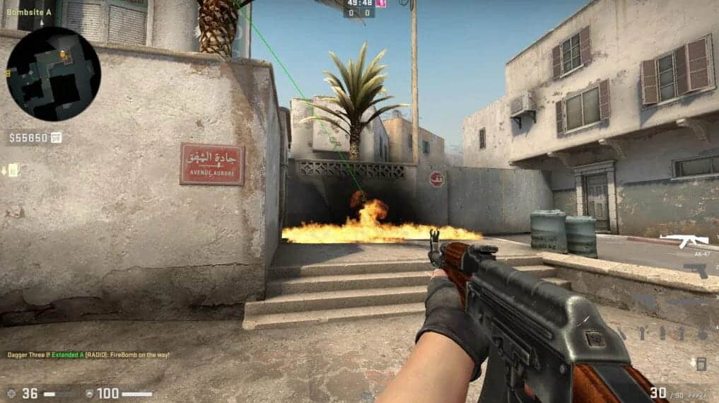 best grenade spots dust 2